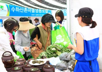 산나물축제에서 만날 수 있는 다양한 시식행사들. 산나물과 잘 어울리는 음식들도 함께 시식할 수 있다.