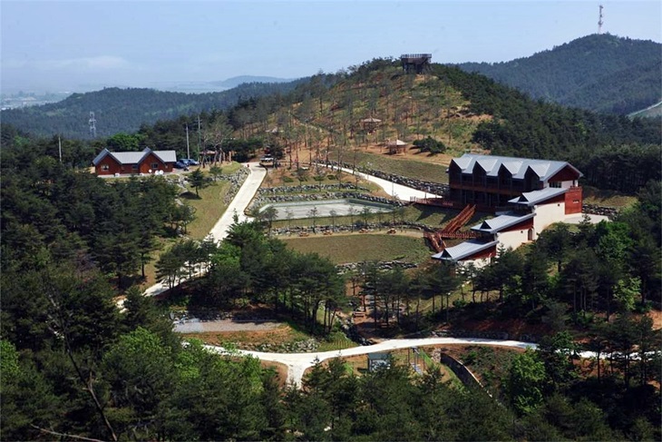 양양군 송이밸리자연휴양림의 전경. 2012년 세워진 신설휴양림으로 세련된 외관이 돋보인다.
