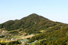 순서대로 제7경인 함상공원, 제8경 아미산(아미망루), 제9경 기지시줄다리기박물관의 모습