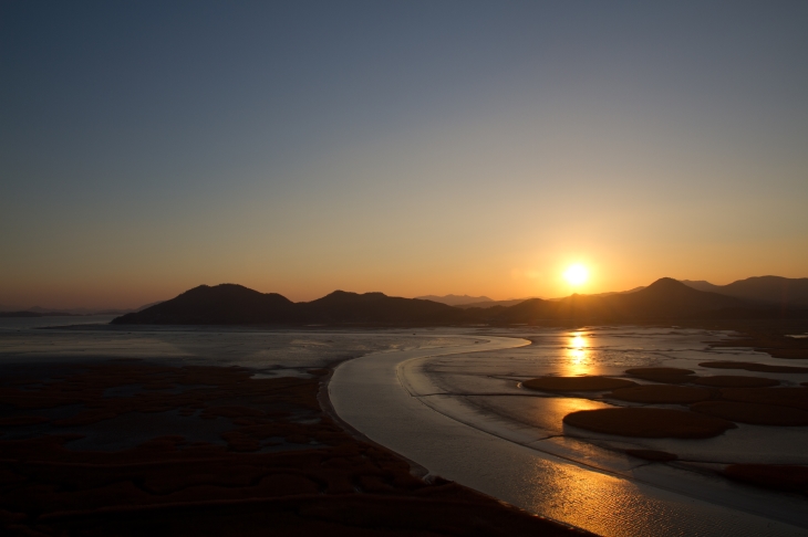 용산전망대에서 바라본 순천만 낙조