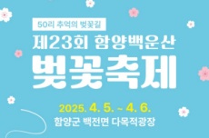 함양군, 제23회 함양 백운산 벚꽃축제 4월 5~6일 개최 , 국내여행, 여행정보
